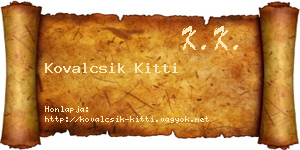 Kovalcsik Kitti névjegykártya